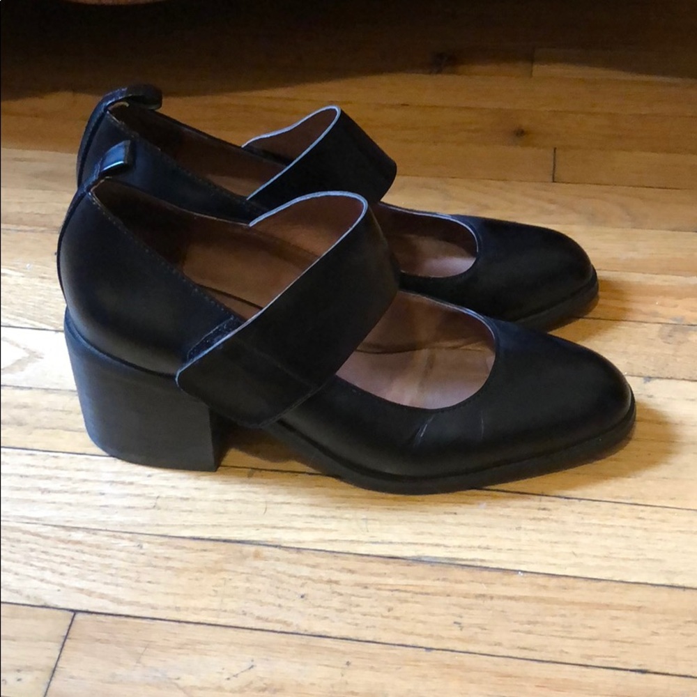 Jeffrey Campbell - black leather Mary Janes